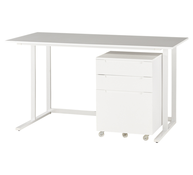 Adapt 3 Drawer Filing Cabinet In White, Desk Filing Cabinet White