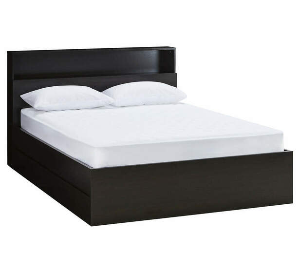 Como Double Bed With Storage In Black Brown, Is Double Bed Queen Size