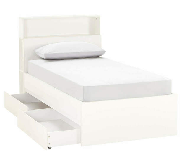 Como King Single Bed With Storage In White, Bed Frames With Storage King