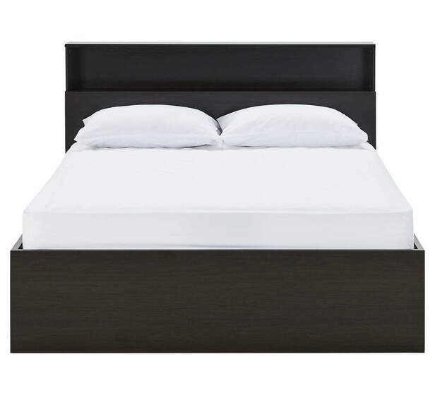 Como Queen Bed With Storage In Black Brown, Black Queen Bed Frame With Storage