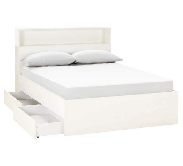 Como Queen Bed With Storage Fantastic, Bed Frame With Storage White Queen