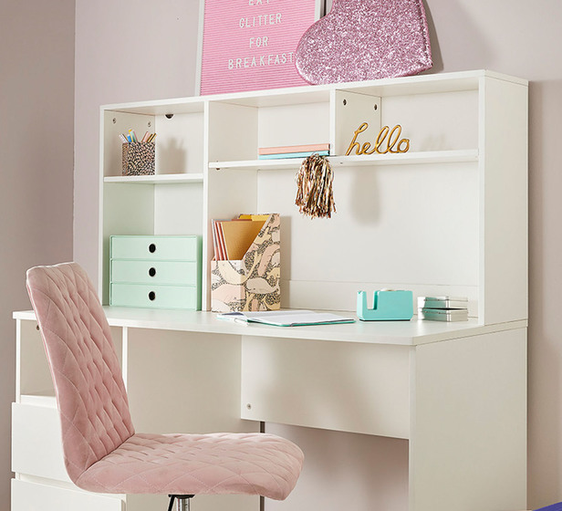 Como Desk Hutch In White Fantastic, White Desk With Bookcase