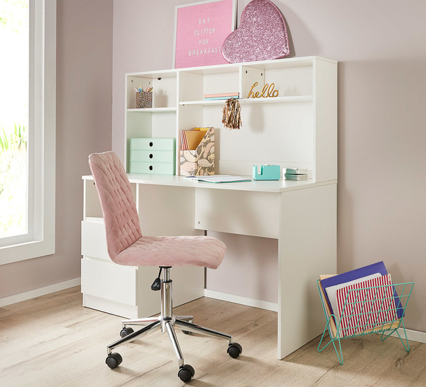 Como Desk With Hutch In White, Fold Out Desk Fantastic Furniture