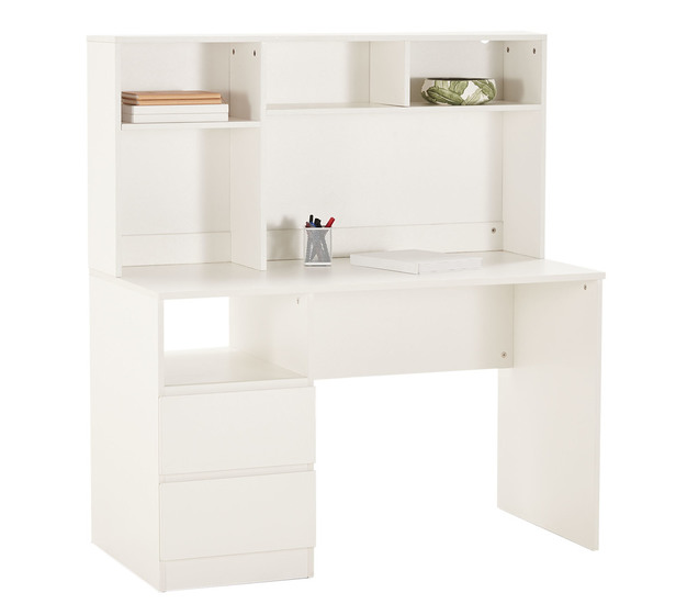 Como Desk With Hutch In White, Desks With Hutches