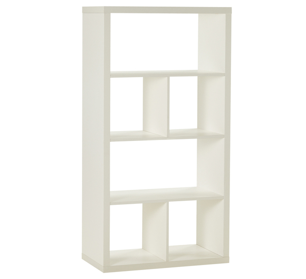 Coda 6 Shelf Bookcase In White, 6 Shelf Wooden Bookcase