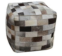Cowhide Patch Ottoman