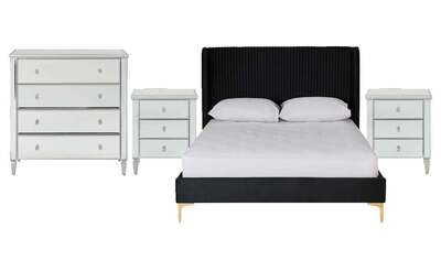Clarissa Queen Bedroom Package With Diamond Tallboy