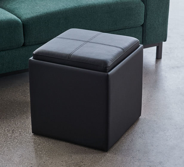 Cubix Storage Ottoman In Black, How To Convert An Ottoman Into A Storage