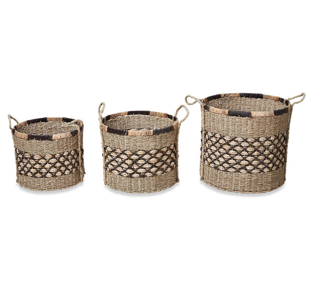 Set Of 3 Equador Round Storage Baskets