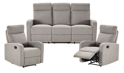 Evans 3 Seater & 2 Reclining Armchairs Sofa Set