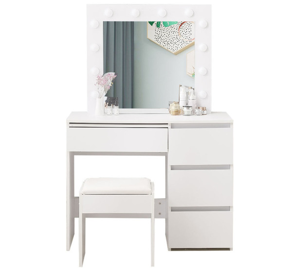 Footlights Dressing Table Set, White Dressing Table With Mirror And Drawers Australia