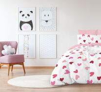 Glow Hearts Single Quilt Cover Set