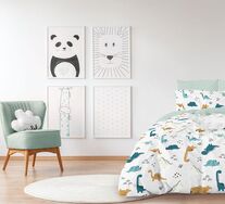 Glow Dino Single Quilt Cover Set
