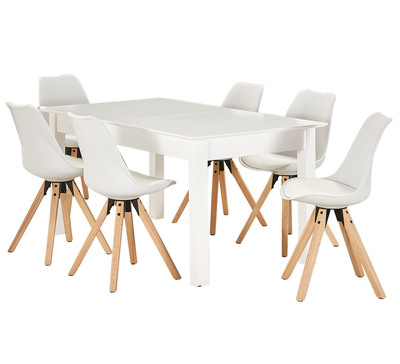 Hamilton 6 Seater Extendable Dining Set with Dimi Chairs