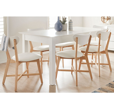 Hamilton 6 Seater Extendable Dining Set With Elke Chairs
