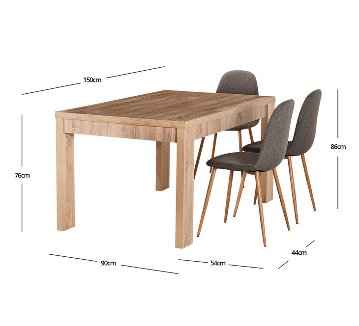 Havana 6 Seater Dining Set With Samba, 6 Seater Dining Table And Chair Dimensions