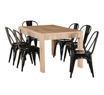 Havana 6 Seater Dining Set With Replica Tolix Chair