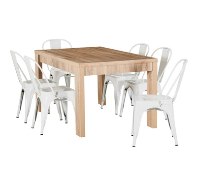 Havana 6 Seater Dining Set With Replica Tolix Chair