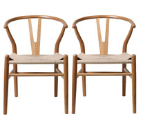 Set Of 2 Replica Hans Wegner Dining Chairs
