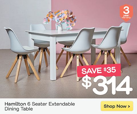 Hamilton 6 Seater Extendable Dining Table