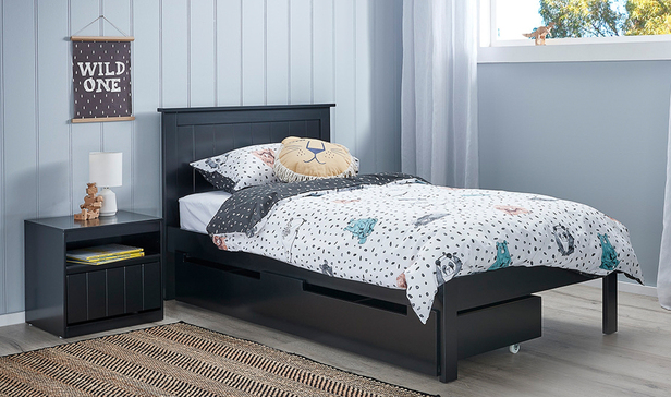 Jordan King Single Bed With Storage, King Single Bed With Mattress And Storage