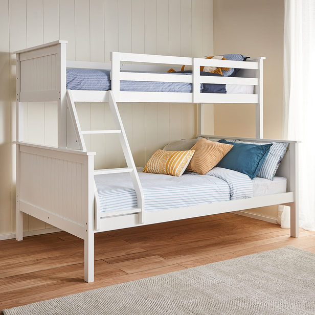 Jordan Triple Bunk Bed In White, Star Furniture Bunk Beds