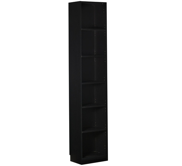 Kobi Large Narrow Bookcase In Black, Narrow Long Bookcase