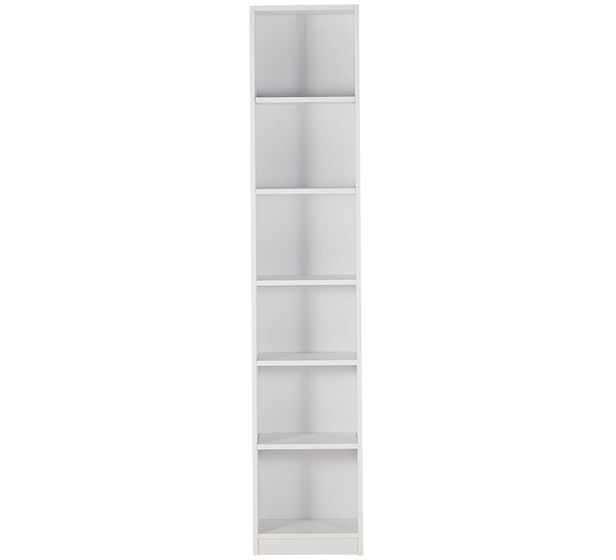 Kobi Large Narrow Bookcase In White, Extra Tall White Bookcases