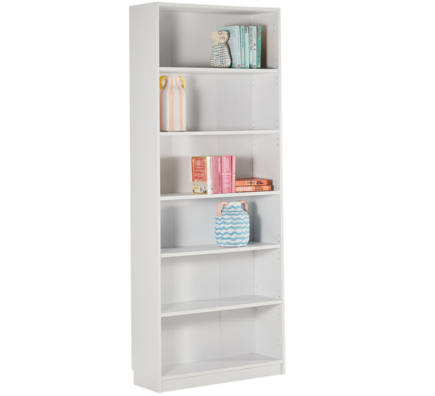 Kobi Large Wide Bookcase In White, Very Tall White Bookcase