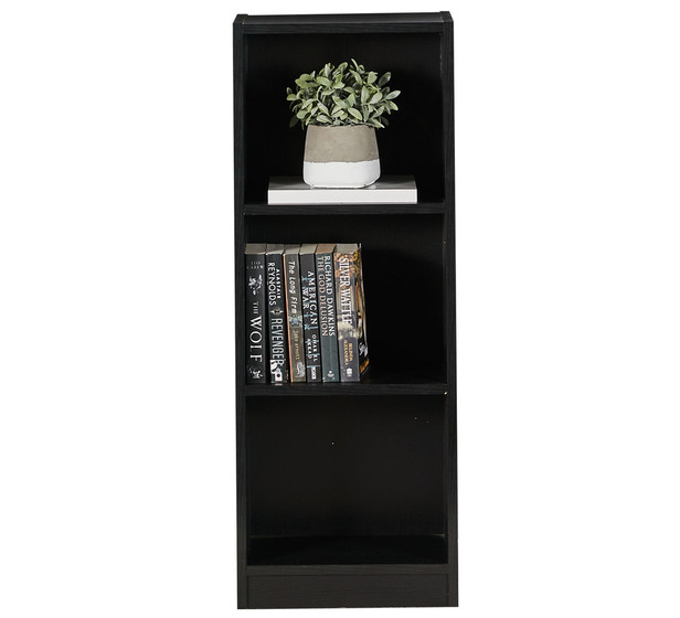 Kobi Small Narrow Bookcase In Black, Small Black 3 Shelf Bookcase