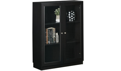 Kobi Small Wide Bookcase With Glass Doors