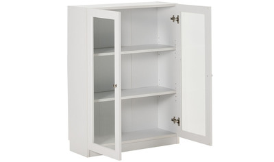 Kobi Small Wide Bookcase With Glass Doors