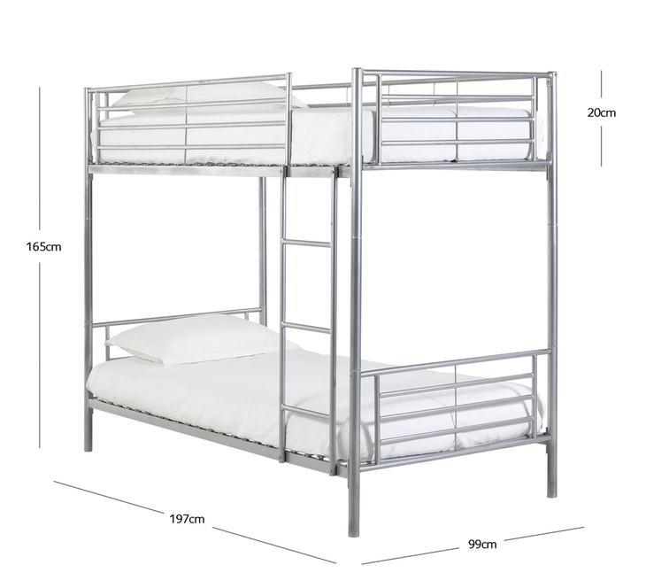 Kelly Bunk Bed Fantastic Furniture, Typical Bunk Bed Dimensions