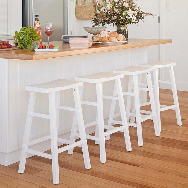 Kyoto Bar Stool In White Fantastic, White Wood Kitchen Counter Stools