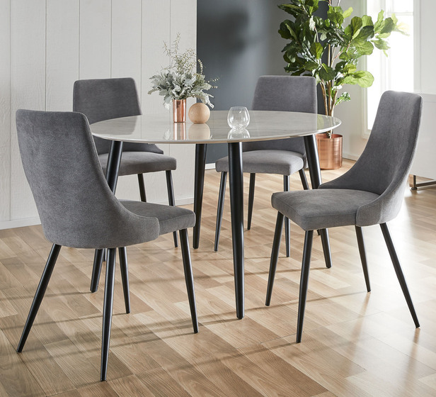 Lyon Dining Chair In Grey Fantastic, Head Of Table Dining Room Chairs Grey