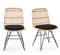 Set Of 2 Rattan Mae Dining Chairs