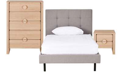 Modena King Single Bedroom Package With Lunar Tallboy