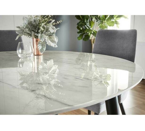 Monaco 4 Seater Dining Table, Round Marble Table And Chairs