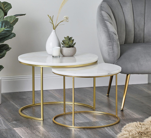Myles Marble Nested Coffee Tables