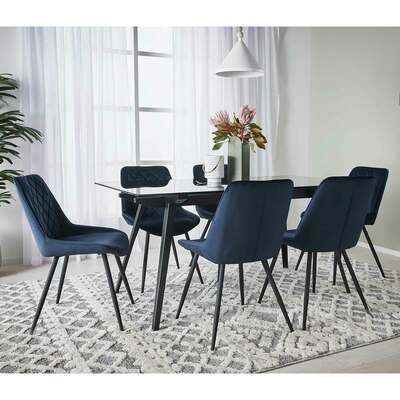 Monti 6 Seater Dining Set With Reyna Dining Chairs