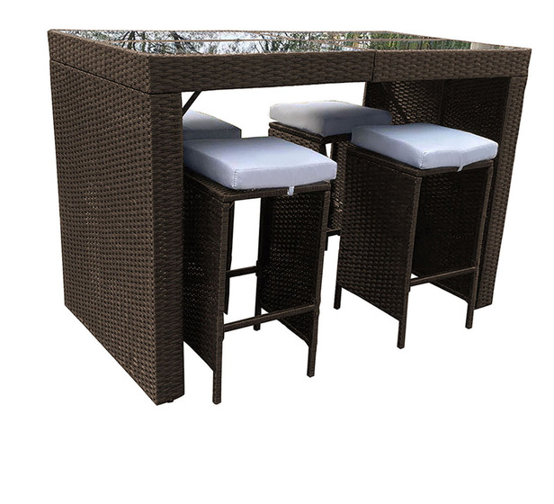 Petford Outdoor Bar Dining Set, Outdoor Bar Table And Stools Fantastic Furniture