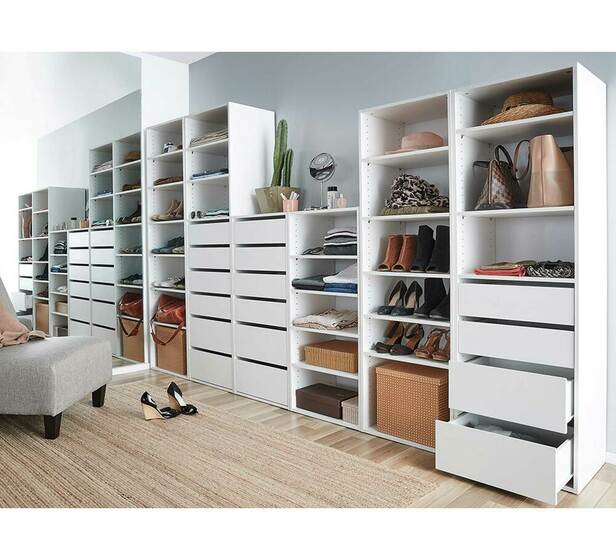 Tailor 3 Shelf 4 Drawer Storage Unit, Shelving Inserts For Wardrobes