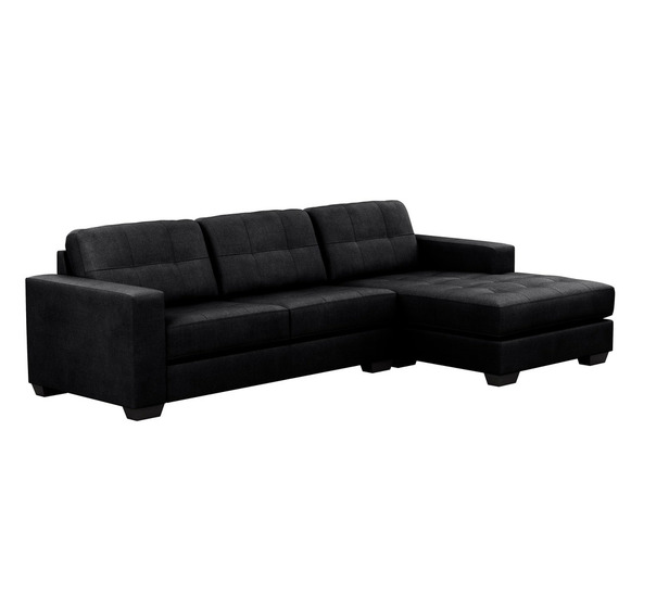 Tivoli 3 Seater Chaise In Charcoal, Black Leather 3 Seater Chaise Lounge