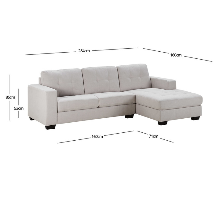 Tivoli 3 Seater Chaise In Linen, What Size Rug For A 3 Seater Sofa