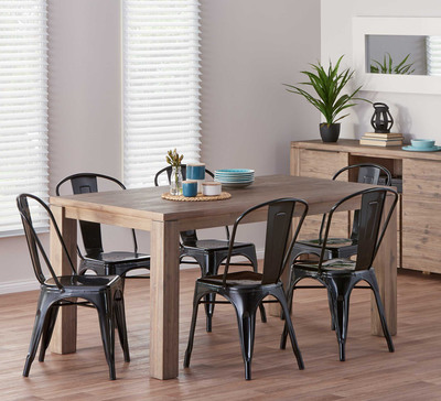 Toronto 6 Seater Dining Set With Replica Tolix Chairs