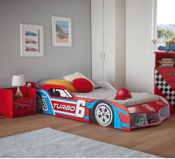 Turbo Race Car Kids Single Bed