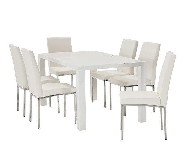 Verona 7 Piece Dining Set With Eve Chairs Fantastic Furniture