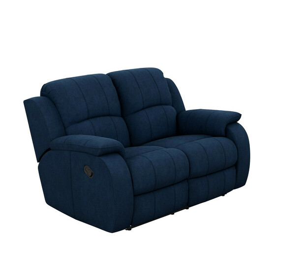 Venice 2 Seater Recliner Sofa In Navy, Navy Blue Leather Recliner Sofa Set