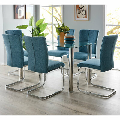 Zoe 6 Seater Dining Set With Flint Chairs