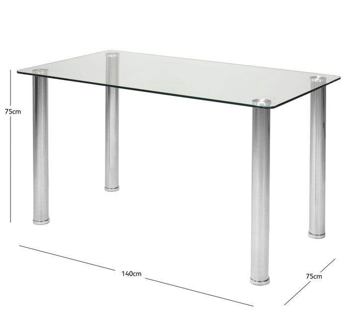 Zoe 6 Seater Dining Table Fantastic, Glass And Stainless Dining Table For 6